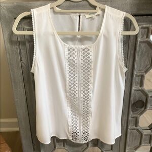 White Sleeveless Embellished Blouse